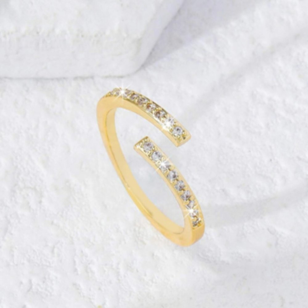 Golden Skies Ring with Crystals